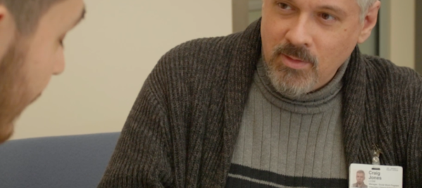 Thumbnail image: Craig Jones, LCSW meets with patient