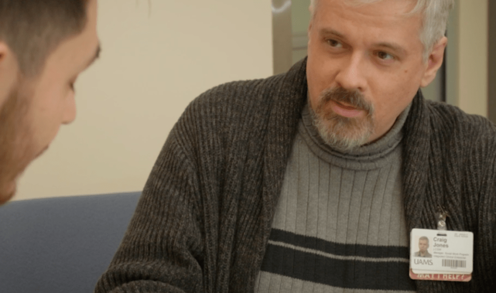 Thumbnail image: Craig Jones, LCSW meets with patient